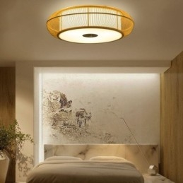 Chinese Special Bamboo Flush Mount Creative Japanese Round Ceiling Light
