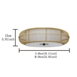 Chinese Special Bamboo Flush Mount Creative Japanese Round Ceiling Light
