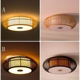 Chinese Special Bamboo Flush Mount Creative Japanese Round Ceiling Light