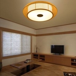 Chinese Special Bamboo Flush Mount Creative Japanese Round Ceiling Light
