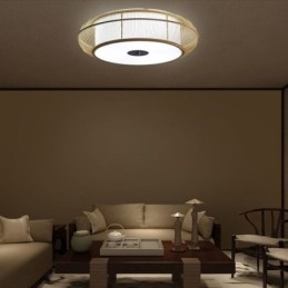 Chinese Special Bamboo Flush Mount Creative Japanese Round Ceiling Light