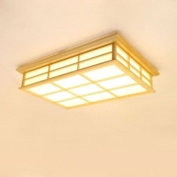 Japanese Cuboid Ceiling Light Solid Wood Ceiling Lighting