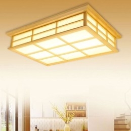 Japanese Cuboid Ceiling Light Solid Wood Ceiling Lighting