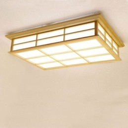 Japanese Cuboid Ceiling Light Solid Wood Ceiling Lighting