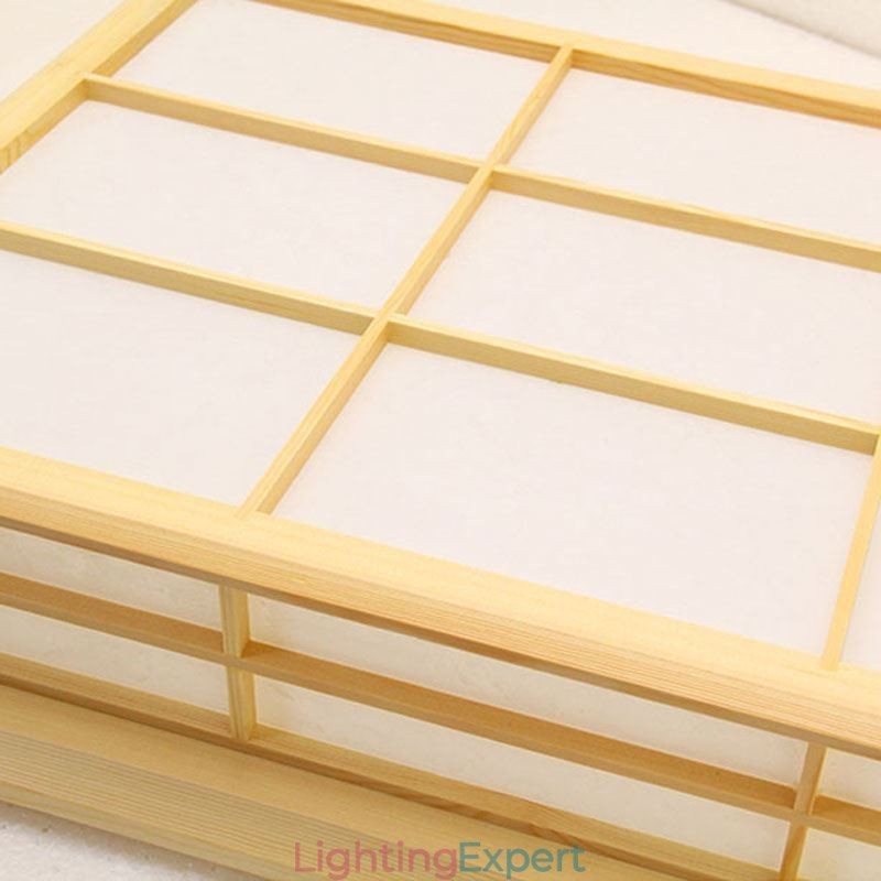 Japanese Cuboid Ceiling Light Solid Wood Ceiling Lighting