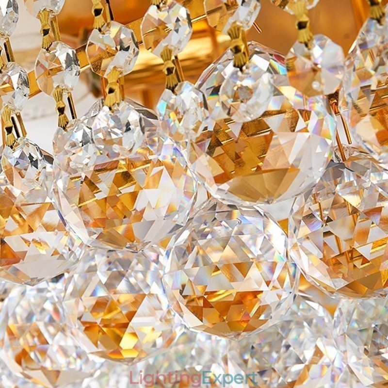 European Flush Mount Light Luxury Crystal Ceiling Light