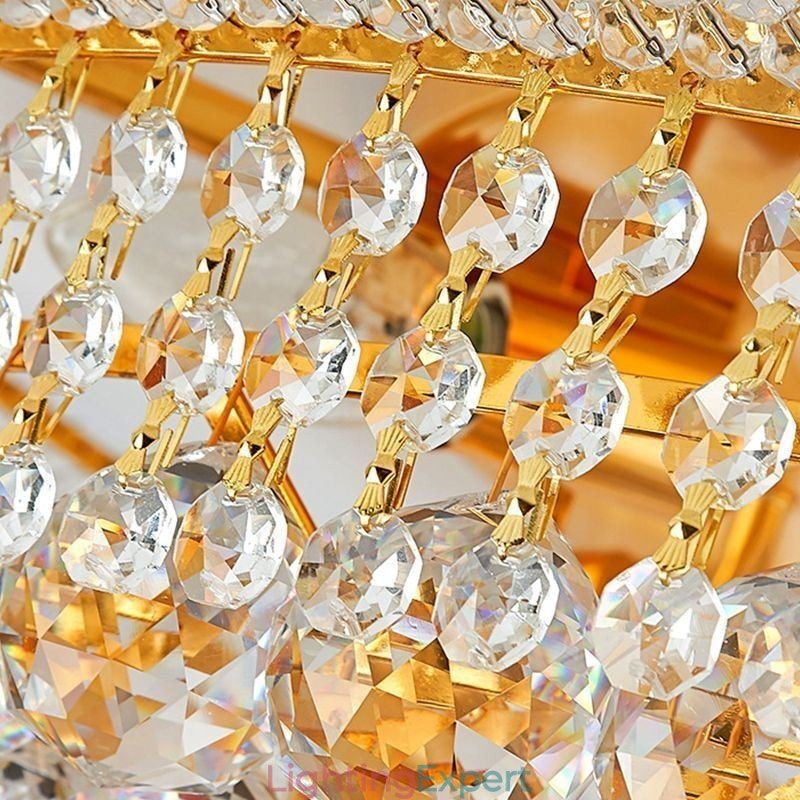 European Flush Mount Light Luxury Crystal Ceiling Light
