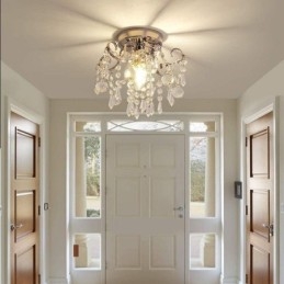 Modern Minimalist Flush Mount Single Crystal Ceiling Light