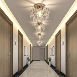 Modern Minimalist Flush Mount Single Crystal Ceiling Light