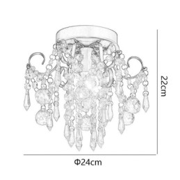 Modern Minimalist Flush Mount Single Crystal Ceiling Light