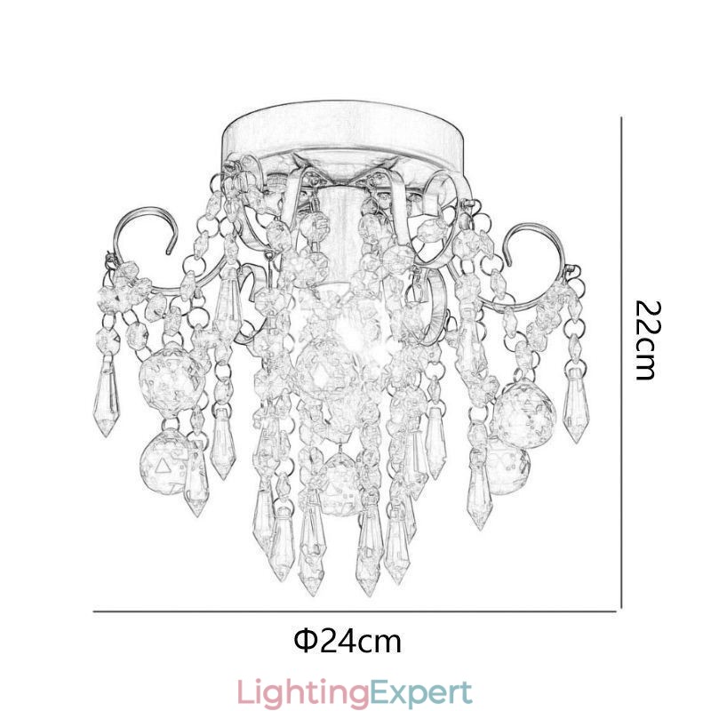 Modern Minimalist Flush Mount Single Crystal Ceiling Light