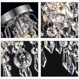 Modern Minimalist Flush Mount Single Crystal Ceiling Light