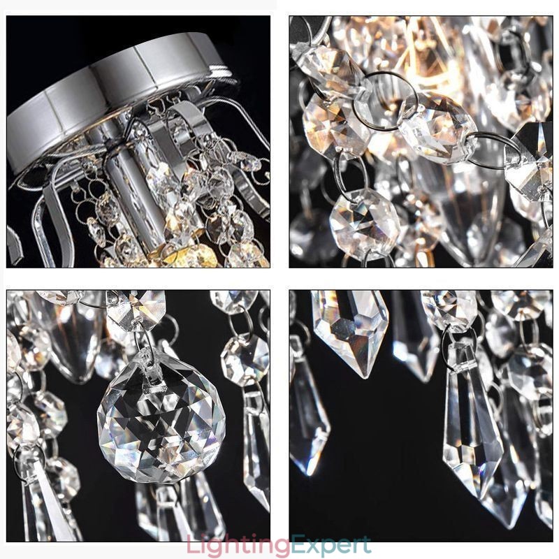 Modern Minimalist Flush Mount Single Crystal Ceiling Light