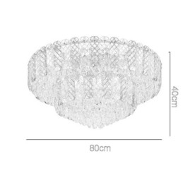 Crystal Flush Mount Double Layer Round Luxury Decrative Ceiling Light 80cm