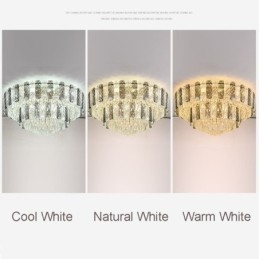 Crystal Flush Mount Double Layer Round Luxury Decrative Ceiling Light 80cm
