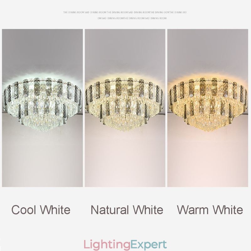Crystal Flush Mount Double Layer Round Luxury Decrative Ceiling Light 80cm
