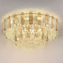 Crystal Flush Mount Double Layer Round Luxury Decrative Ceiling Light 80cm