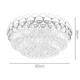 Crystal Flush Mount Round Electroplated Gold Luxury Decrative Ceiling Light 80cm