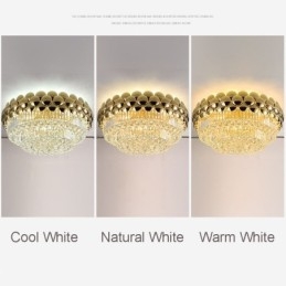 Crystal Flush Mount Round Electroplated Gold Luxury Decrative Ceiling Light 80cm