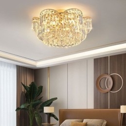 Crystal Flush Mount Luxury Round Crystal Decoration Ceiling Light