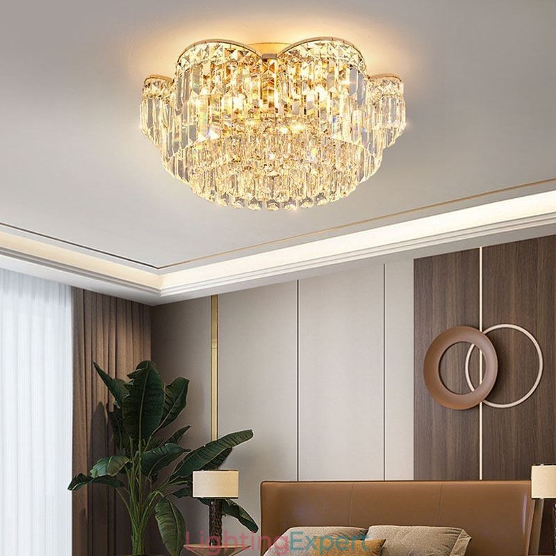Crystal Flush Mount Luxury Round Crystal Decoration Ceiling Light