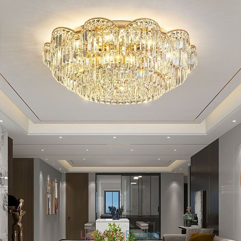 Crystal Flush Mount Luxury Round Crystal Decoration Ceiling Light