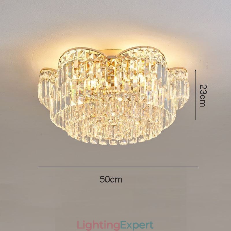 Crystal Flush Mount Luxury Round Crystal Decoration Ceiling Light