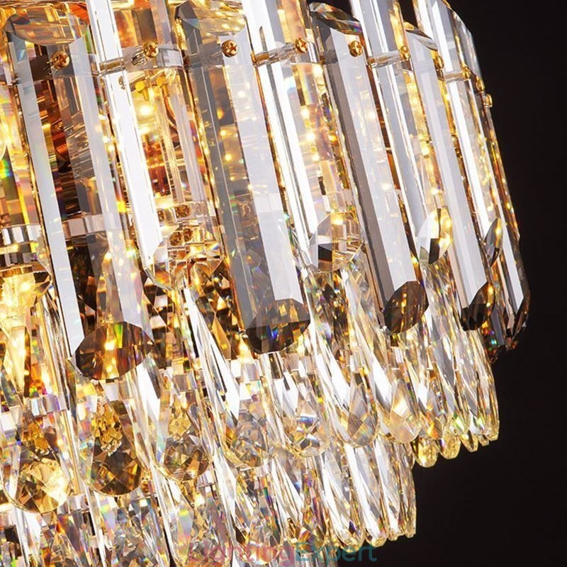 Crystal Flush Mount Smoke Gray Round Crystal Decoration Ceiling Light