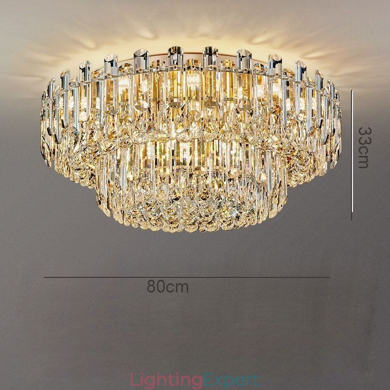 Luxury Crystal Flush Mount Round Crystal Decoration Ceiling Light