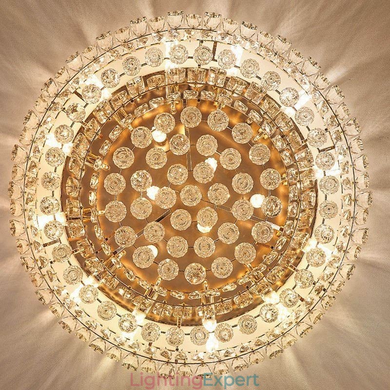 Luxury Crystal Flush Mount Round Crystal Decoration Ceiling Light