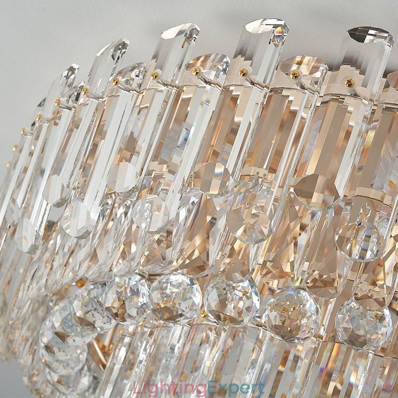 Luxury Crystal Flush Mount Round Crystal Decoration Ceiling Light