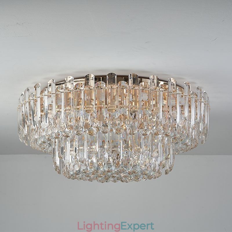 Luxury Crystal Flush Mount Round Crystal Decoration Ceiling Light