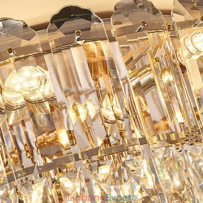 Crystal Flush Mount Round Crystal Decoration Ceiling Lighting Fixtures