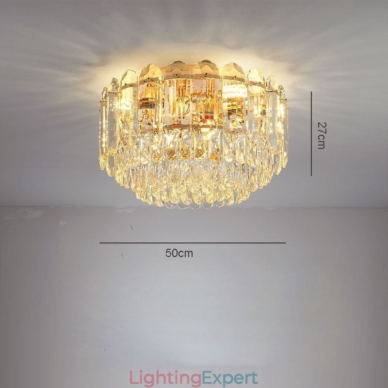 Crystal Flush Mount Round Crystal Decoration Ceiling Lighting Fixtures