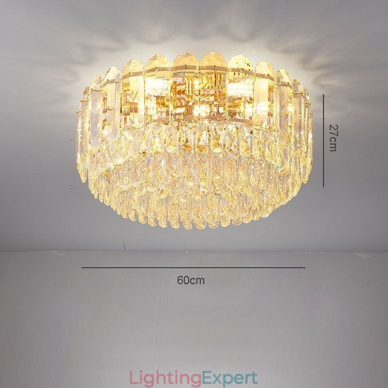 Crystal Flush Mount Round Crystal Decoration Ceiling Lighting Fixtures