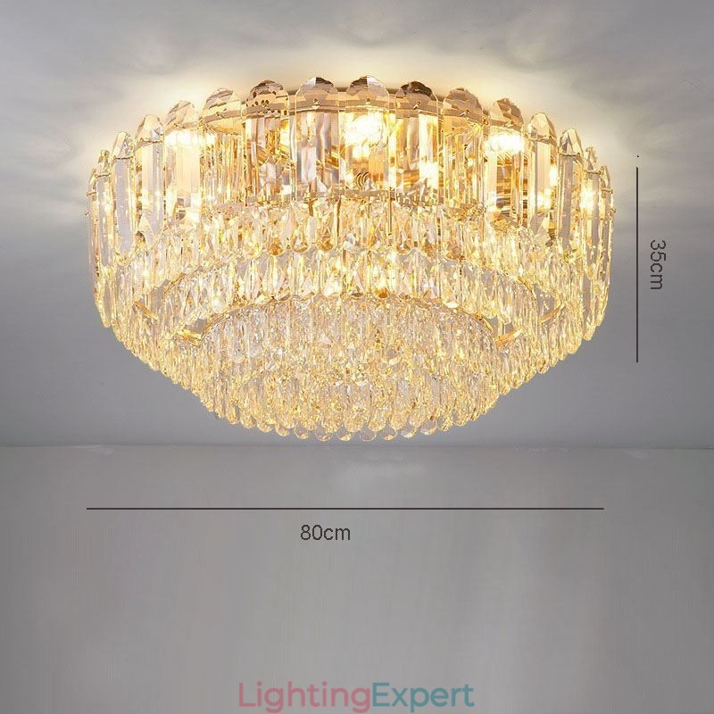 Crystal Flush Mount Round Crystal Decoration Ceiling Lighting Fixtures