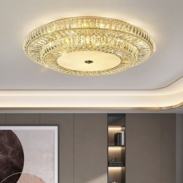 Crystal Flush Mount Round Crystal Decoration Ceiling Light