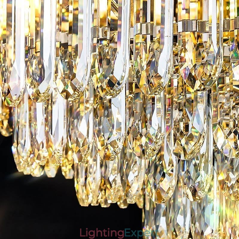 Crystal Flush Mount Round Crystal Decoration Ceiling Light Crystal Shell Lampshade