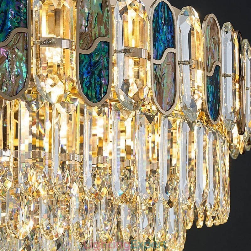 Crystal Flush Mount Round Crystal Decoration Ceiling Light Crystal Shell Lampshade