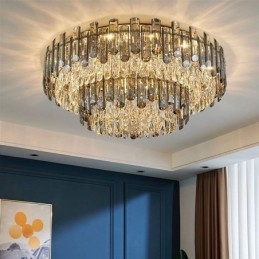 Crystal Flush Mount Simple Modern Round Ceiling Light Dining Light