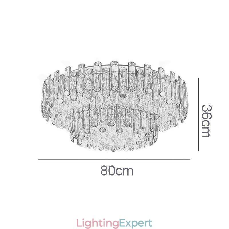 Crystal Flush Mount Simple Modern Round Ceiling Light Dining Light