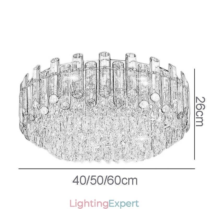Crystal Ceiling Light Simple Modern Round Flush Mount Decorative Light