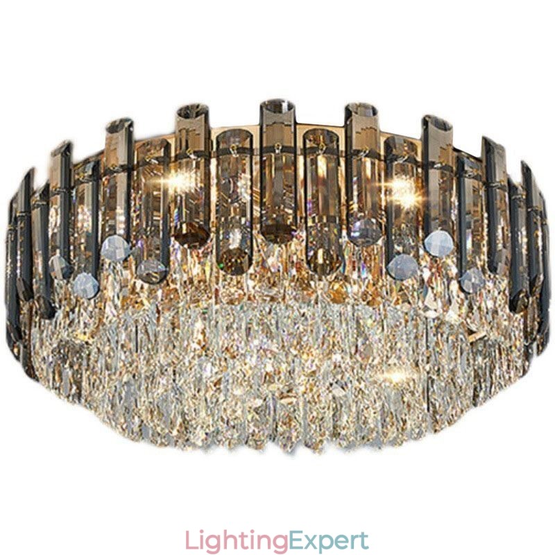 Crystal Ceiling Light Simple Modern Round Flush Mount Decorative Light