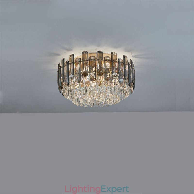 Crystal Ceiling Light Simple Modern Round Flush Mount Decorative Light
