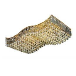 European Crystal Flush Mount Rectangle Chandelier