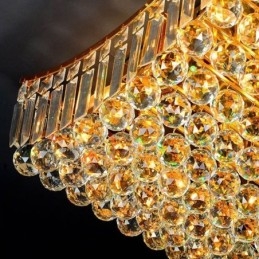 European Crystal Flush Mount Rectangle Chandelier