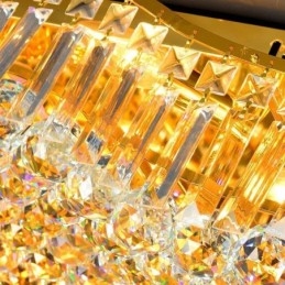 European Crystal Flush Mount Rectangle Chandelier