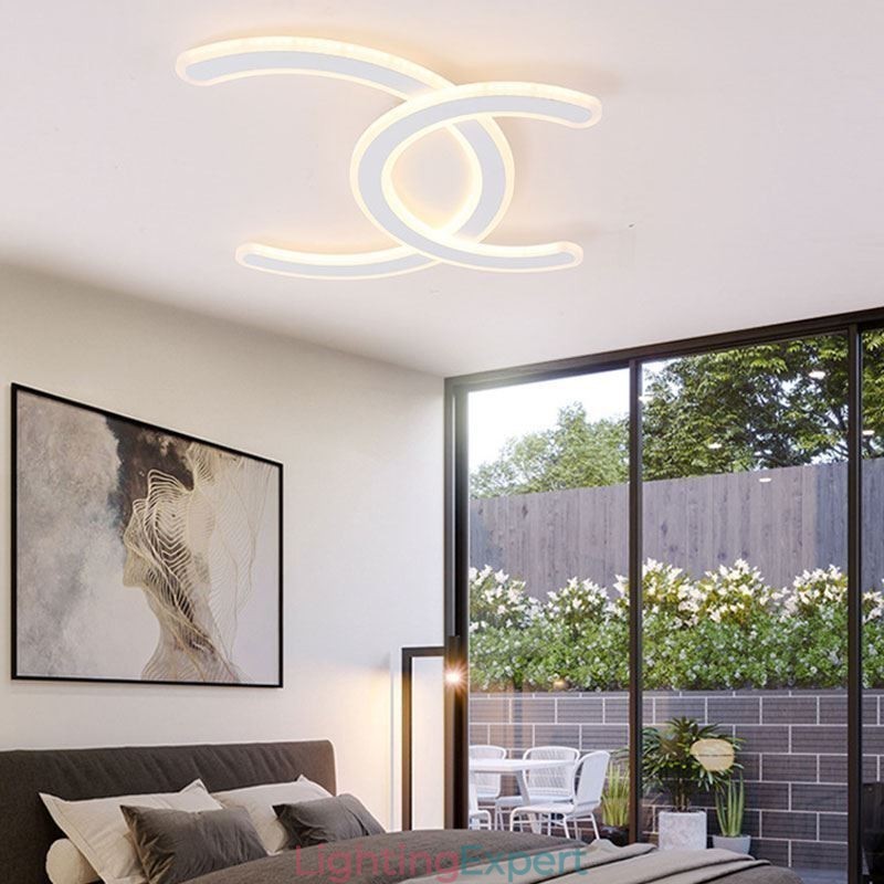 Modern Simple Flush Mount Letter C Acrylic Ceiling Light