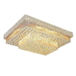 European Flush Mount Square Crystal Chandelier
