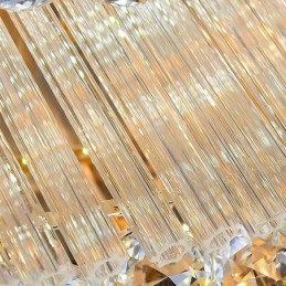European Flush Mount Square Crystal Chandelier